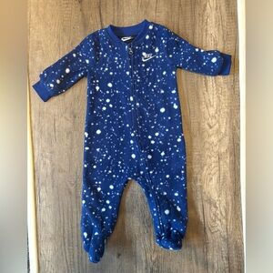 Nike Baby Clothes Boy Sleeper Footie Pajamas Fleece Blue 6M